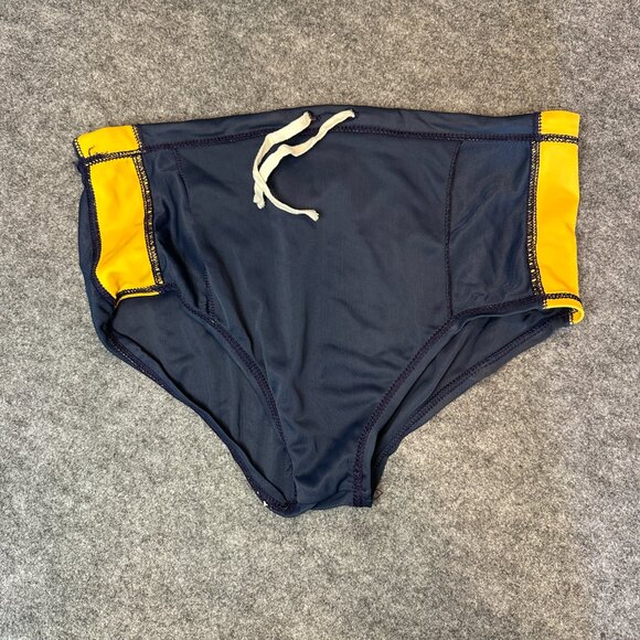 Vintage Dolfin Men’s Swim Brief – Navy with Yellow Accents size 32 - Picture 7 of 10